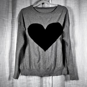 Heart Embellished Sweater Size XL Lovecore Y2K Valentine